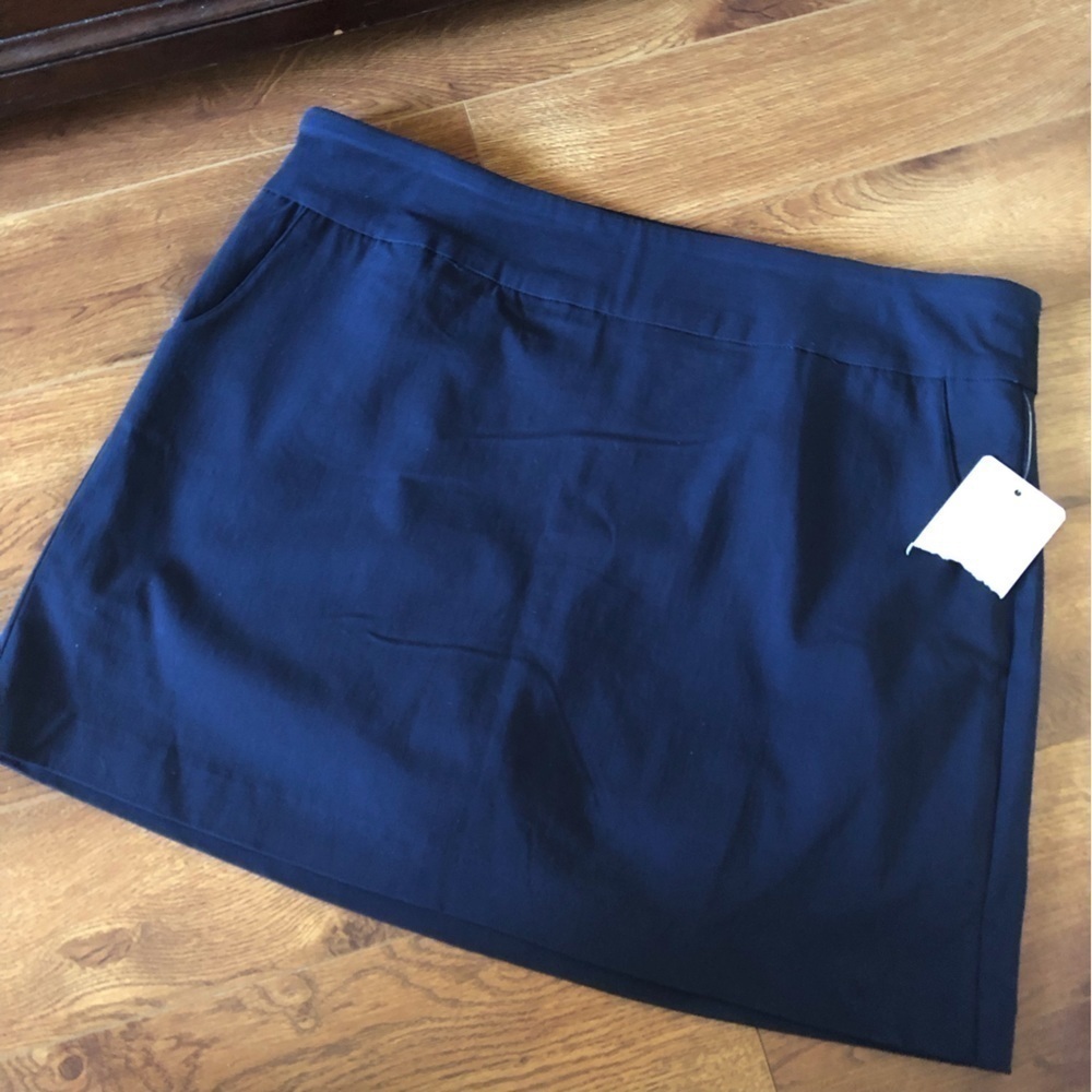 Zac & Rachel Navy Blue Stretch Knit Pull On Skort In Size Xl